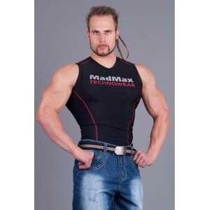 MADMAX Kompresní triko bez rukávů, L, černo-červená