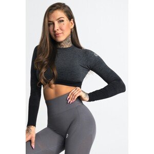 Gym Glamour Crop-Top bezešvý Grey Ombre, XS, šedá