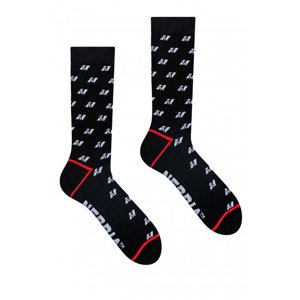 Nebbia N-Pattern vysoké ponožky 104, černá, 35-38