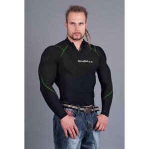 MADMAX Kompresní triko s dlouhým rukávem se zipem, XXL, černo-zelená