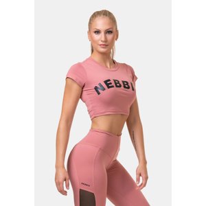 Nebbia Sporty HERO crop top s krátkým rukávem 584 , S, růžová