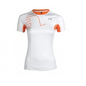 Dámské kompresní běžecké tričko Newline Vent Stretch Tee  bílo-oranžová  XL