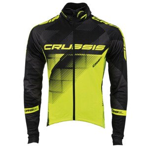 Pánská cyklistická bunda CRUSSIS černo-fluo žlutá  černá-fluo žlutá  XS