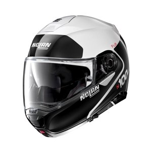 Moto helma Nolan N100-5 Plus Distinctive N-Com P/J  Metal White  M (57-58)