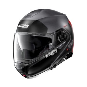 Moto helma Nolan N100-5 Plus Distinctive N-Com P/J  Flat Lava Grey  3XL (65)