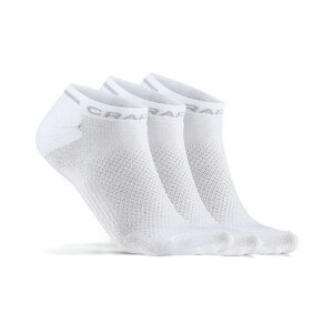 Kotníkové ponožky CRAFT CORE Dry Shaftless 3 páry  43-45  bílá
