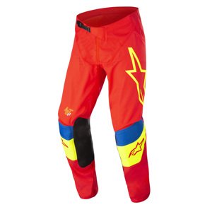 Motokrosové kalhoty Alpinestars Techstar Quadro červená/žlutá fluo/modrá  34