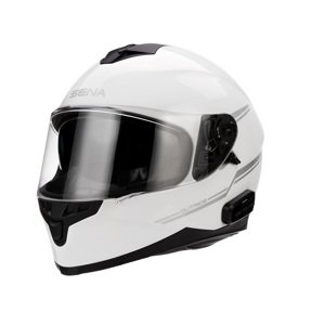 Moto přilba SENA Outride s integrovaným headsetem Shine White  lesklá bílá  M (57-58)