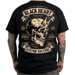 Triko BLACK HEART Devil Skull  černá  XL