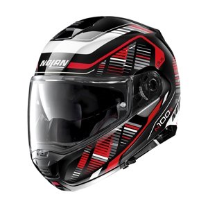 Moto helma Nolan N100-5 Plus Starboard N-Com P/J  Glossy Black-Red  L (59-60)
