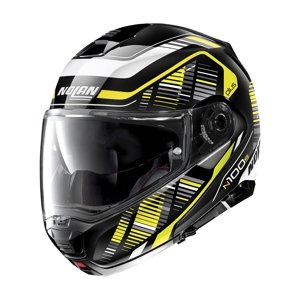 Moto helma Nolan N100-5 Plus Starboard N-Com P/J  Glossy Black-Yellow  S (56)