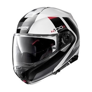 Moto helma Nolan N100-5 Hilltop N-Com P/J  Metal White  XXL (63-64)