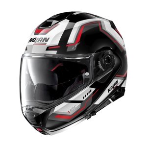 Moto helma Nolan N100-5 Upwind N-Com P/J  Glossy Black-Red  M (57-58)