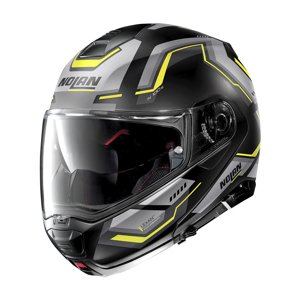 Moto helma Nolan N100-5 Upwind N-Com P/J  Flat Black-Yellow  M (57-58)