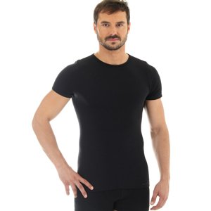 Pánské tričko Brubeck Wool Comfort s krátkým rukávem  M  černá