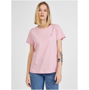 Světle růžové dámské tričko Tommy Hilfiger New Crew Neck - Dámské