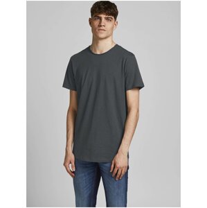 Tmavě šedé basic tričko Jack & Jones Basher - Pánské