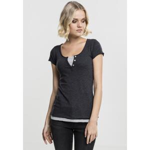 Ladies Two-Colored T-Shirt cha/gry