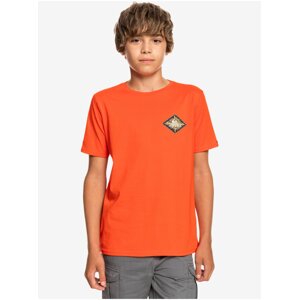 Oranžové klučičí tričko s potiskem Quiksilver Nineties Son - Kluci