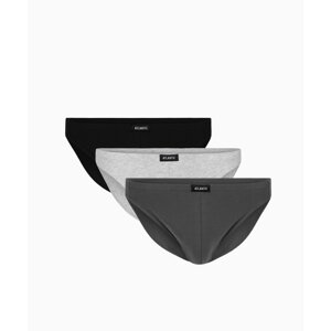 Pánské bavlněné slipy ATLANTIC Mini 3Pack - černá, šedá melanž, grafit