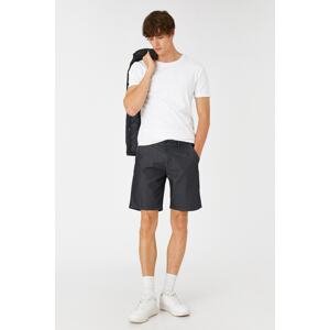 Koton Basic Woven Shorts with Button Detailed Pockets.