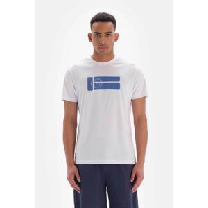 Dagi White Men's Tennis Ball Printed T-Shirt