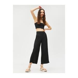Koton Wide Leg Trousers with Pleat Detail on the Front