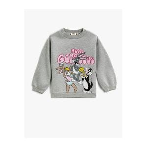 Koton Looney Tunes Printed Sweatshirt Licensed Half Turtleneck Long Sleeved