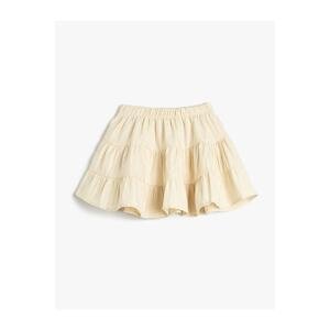 Koton Voluminous Skirt with Layered Ruffles and Elastic Waist Cotton.