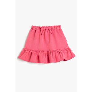 Koton Frilled Elastic Waist Modal Fabric Girls' Mini Skirt