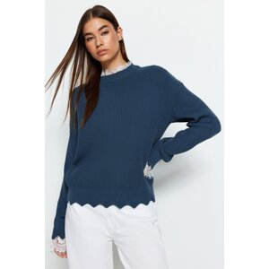 Trendyol Oil Lace-Tulle Knitwear Sweater