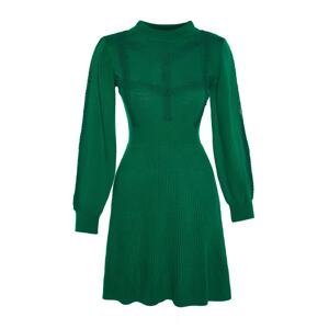 Trendyol Green Mini Knitwear Lace Dress
