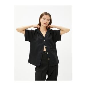 Koton Crop Shirt with Pocket Detail, Short Sleeve