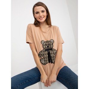 Camel dámské tričko s medvídkem a 3D aplikací