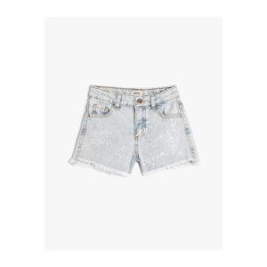 Koton Denim Shorts with Pockets Printed Cotton - Slim Fit