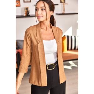 armonika Women's Mink Double Sleeve Blazer Jacket