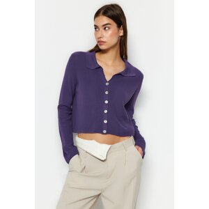 Trendyol Light Purple Crop Basic Knitwear Cardigan