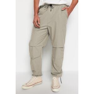 Trendyol Men's Light Khaki Jogger Fit Baggy Parachute Trousers