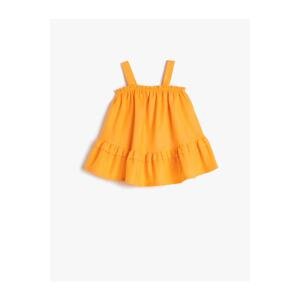 Koton Dress Linen Blend Ruffle Strap