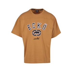 Společnost Ecko Unltd. Hnědé tričko Boxy Cut