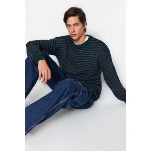 Trendyol Green Regular Fit Crew Neck Jacquard Knitwear Sweater
