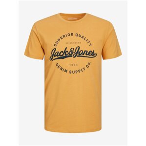 Hořčicové pánské tričko Jack & Jones Stanli - Pánské