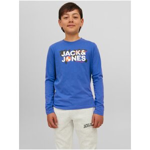 Modré klučičí tričko s dlouhým rukávem Jack & Jones Dust - Kluci