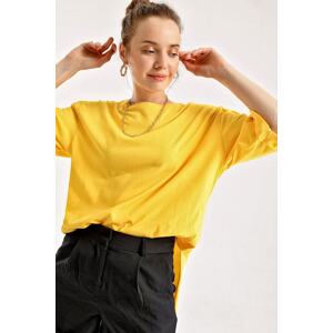 Bigdart 4123 Oversized Slit T-Shirt - Yellow