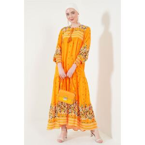Bigdart 2175 Patterned Hijab Dress - Orange