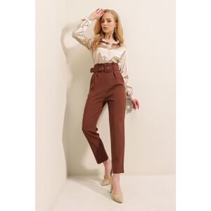 Bigdart 6464 Brown Pants with Waist Belt