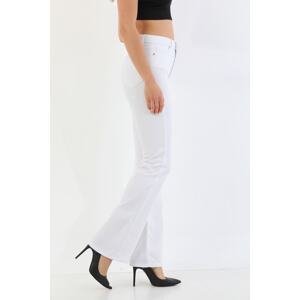 BİKELİFE Women's White Spanish Leg Stretch Lycra Pants