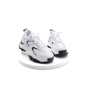 Marjin Women's Sneakers High-Sole Lace-Up Sneakers Rante White.