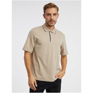 Béžové pánské polo tričko Jack & Jones Blamatt - Pánské