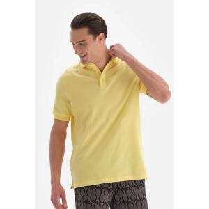 Dagi Light Yellow Pique Polo Neck T-shirt